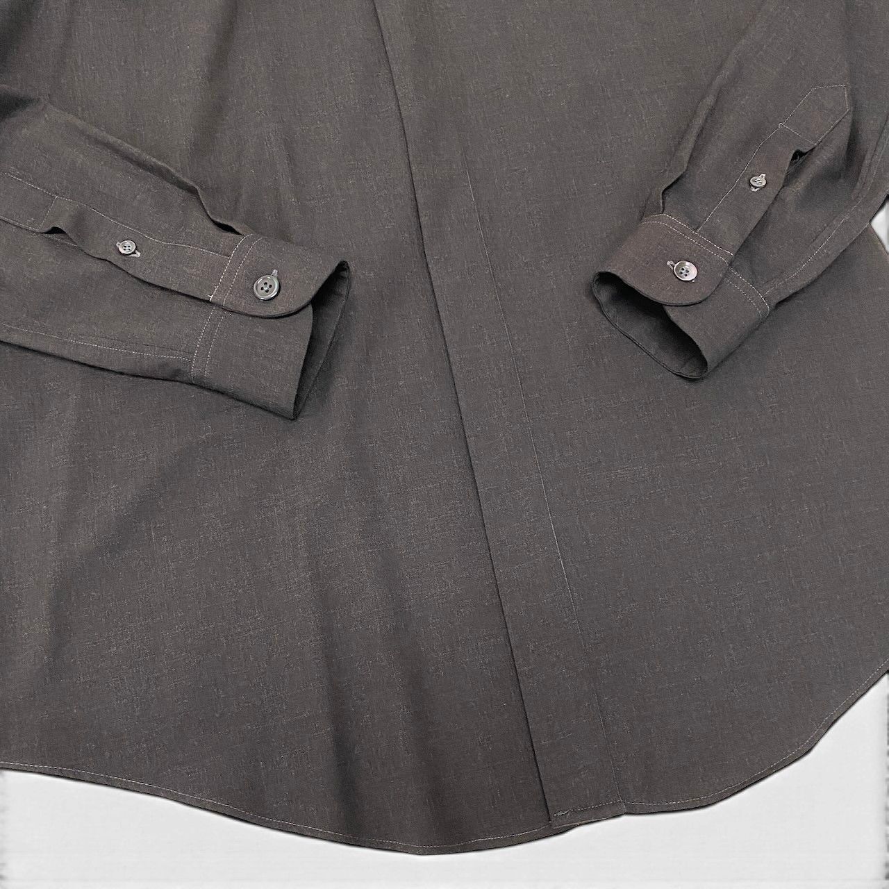 Hermes Dead Martin Margiela Era Wool Gabardine Shirt M Dark Brown — view 5