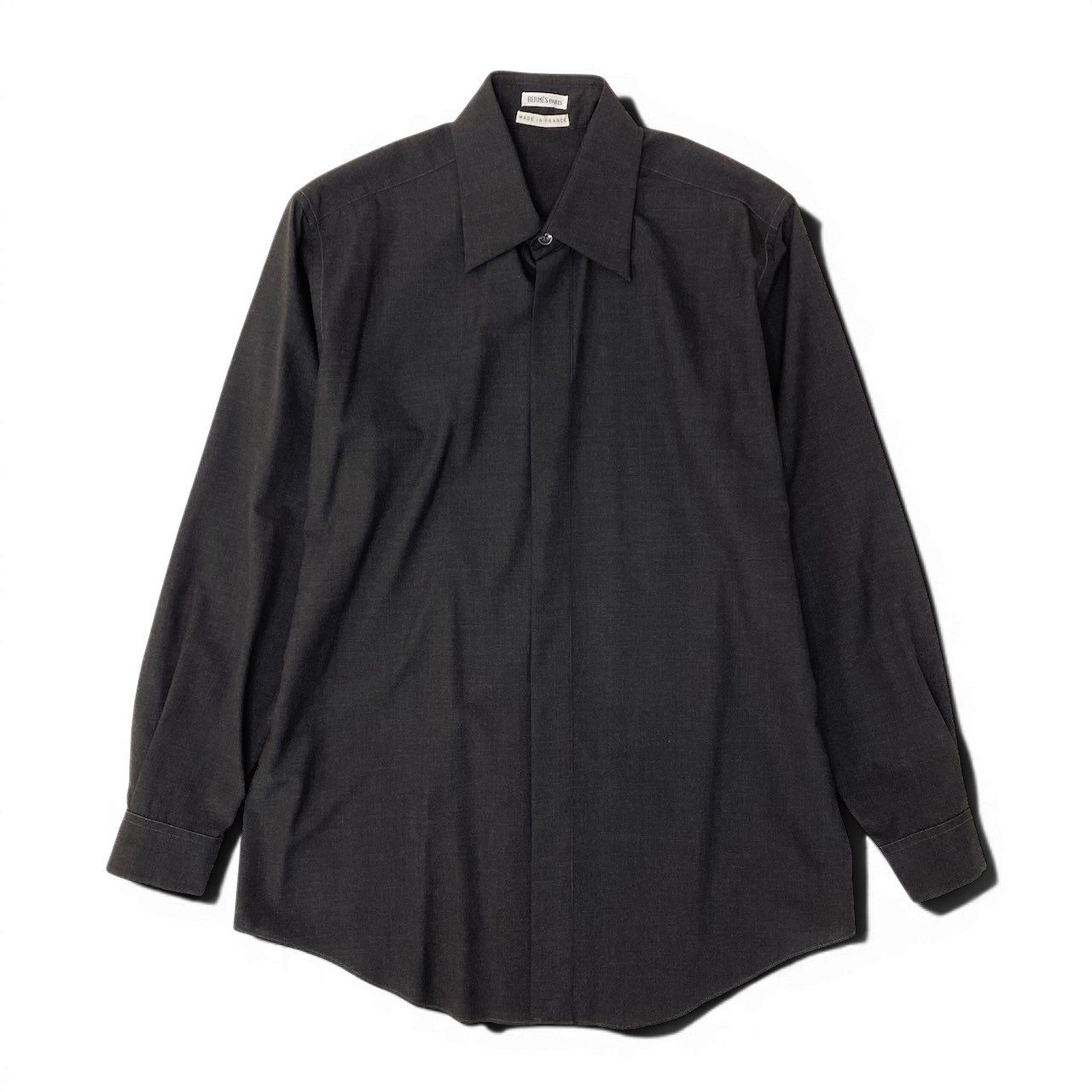 Hermes Dead Martin Margiela Era Wool Gabardine Shirt M Dark Brown — view 2