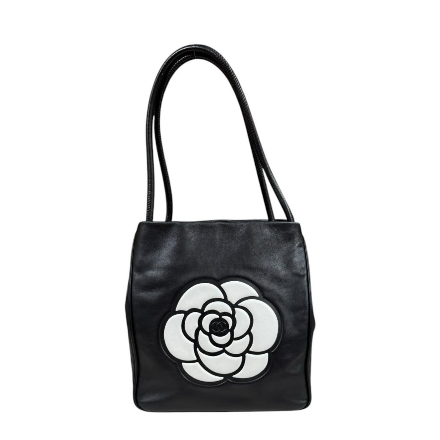 Chanel Camellia Tote Leather Black