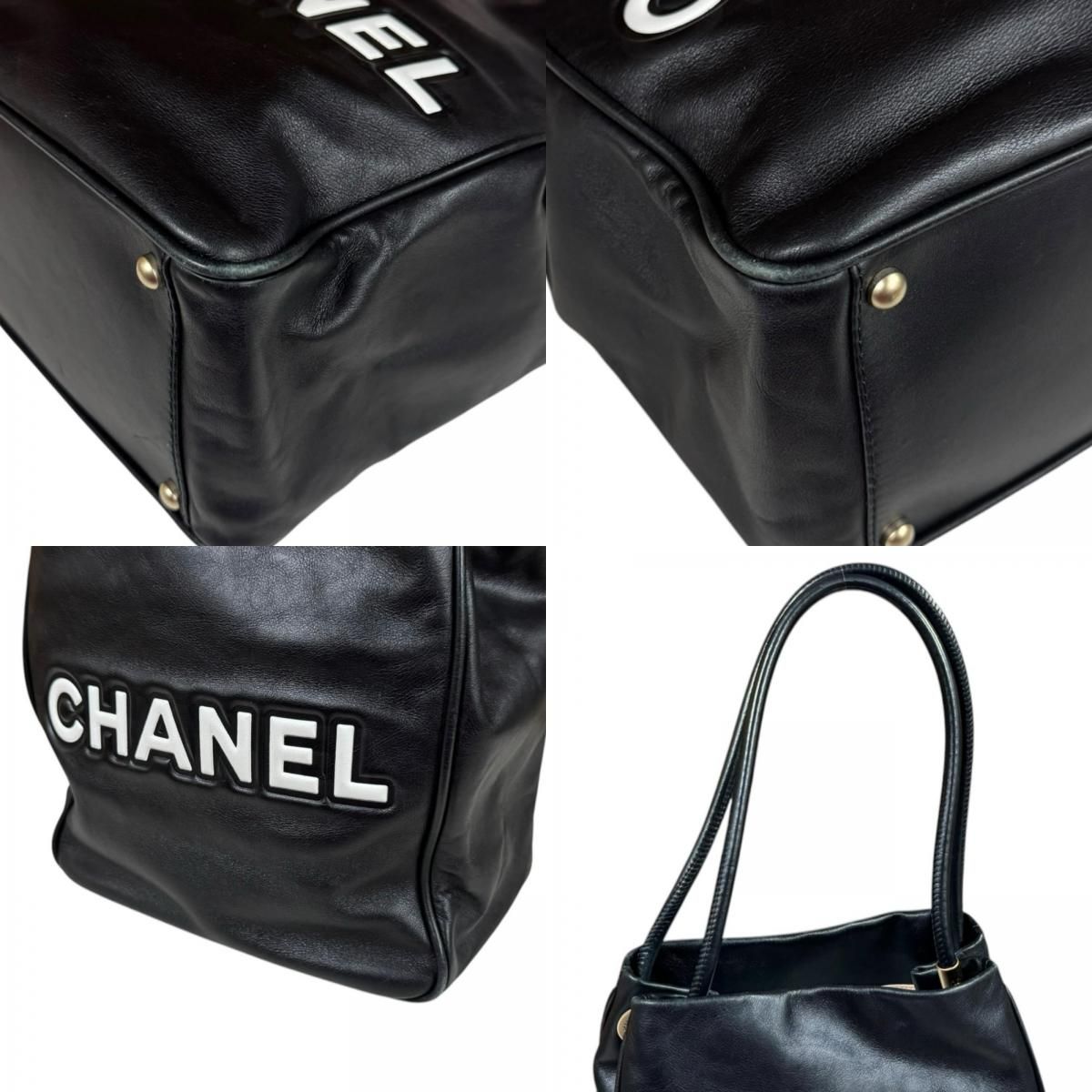 Chanel Camellia Tote Leather Black — view 9
