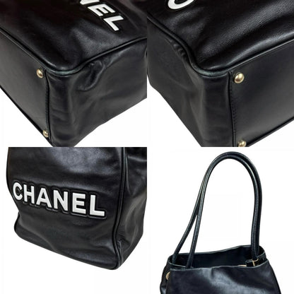Chanel Camellia Tote Leather Black — view 9