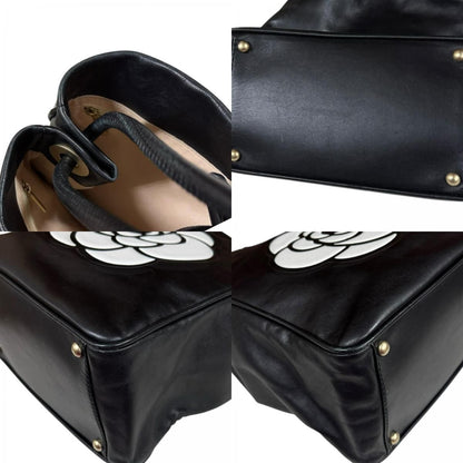 Chanel Camellia Tote Leather Black — view 8