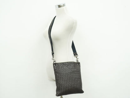 Bottega Veneta Intrecciato Shoulder Bag Pochette Leather Brown — view 6
