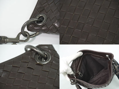 Bottega Veneta Intrecciato Shoulder Bag Pochette Leather Brown — view 8