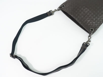 Bottega Veneta Intrecciato Shoulder Bag Pochette Leather Brown — view 4