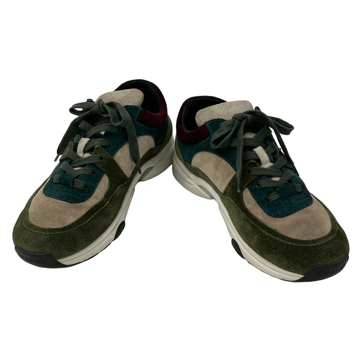 Chanel Sneakers 37.5 Khaki Bordeaux Multi — view 2