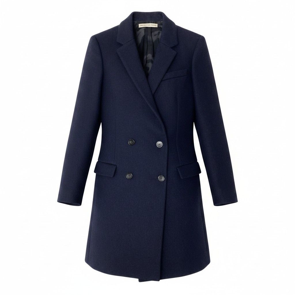 Balenciaga Paris Chestar Coat Double Breasted Navy