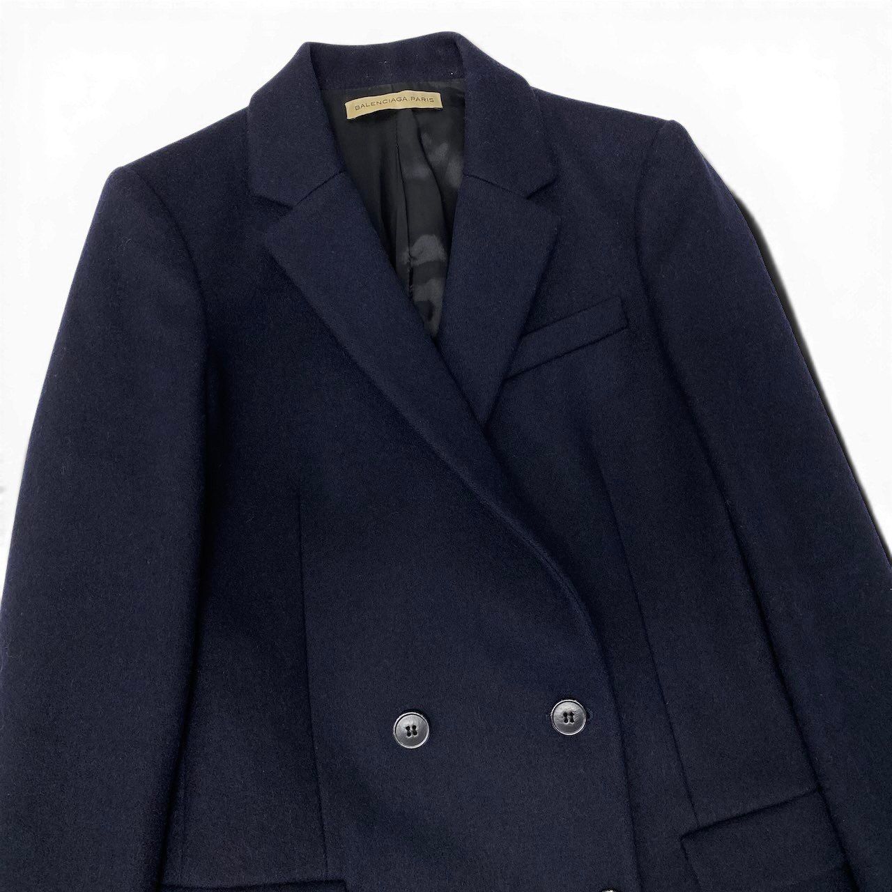 Balenciaga Paris Chestar Coat Double Breasted Navy — view 5