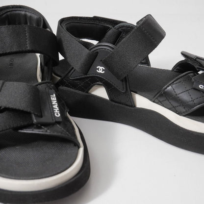 Chanel Sandals 36 CC Logo Quilted Sports Shoes — view 6