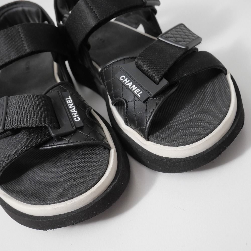 Chanel Sandals 36 CC Logo Quilted Sports Shoes — view 4