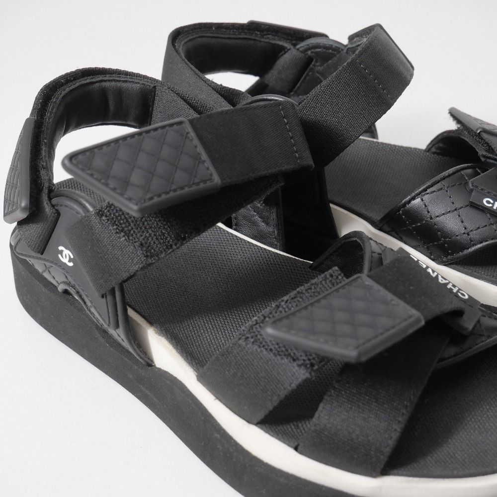 Chanel Sandals 36 CC Logo Quilted Sports Shoes — view 7