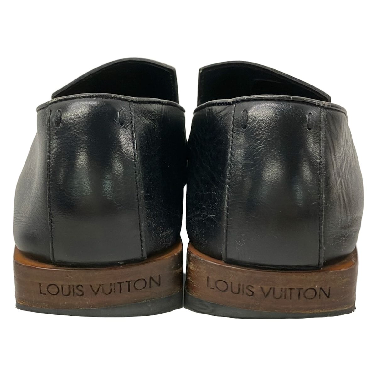 Louis Vuitton Slip Ons 6.5 Black Leather Slipper — view 3