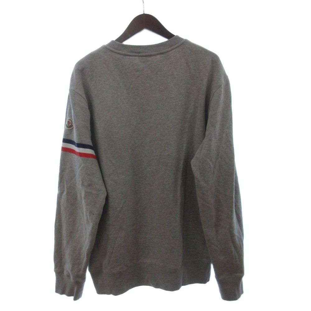 Moncler Sweatshirt Long Sleeve Brushed Lining Logo Crew Neck Gray XL — view 2