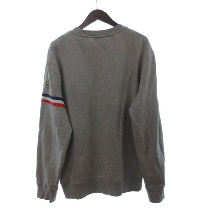 Moncler Sweatshirt Long Sleeve Brushed Lining Logo Crew Neck Gray XL — view 2