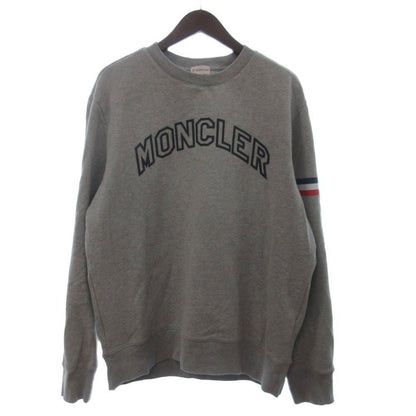 Moncler Sweatshirt Long Sleeve Brushed Lining Logo Crew Neck Gray XL