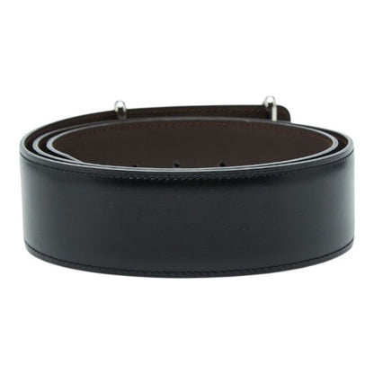 Hermes D'ancre Logo Buckle Belt 85 Black Silver Leather — view 2