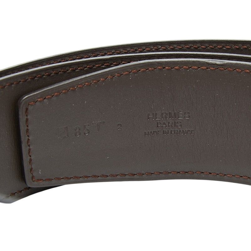 Hermes D'ancre Logo Buckle Belt 85 Black Silver Leather — view 5