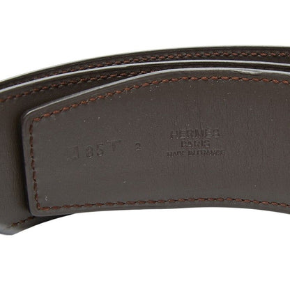 Hermes D'ancre Logo Buckle Belt 85 Black Silver Leather — view 5