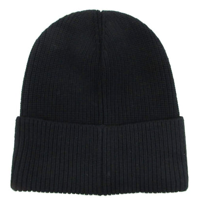 Versace Tagged Macro Logo Virgin Wool Knit Hat Beanie Black White — view 2