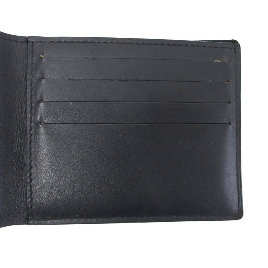 Goyard Saint Thomas Bifold Wallet Herringbone Pattern Leather Black Brown — view 5