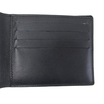 Goyard Saint Thomas Bifold Wallet Herringbone Pattern Leather Black Brown — view 5