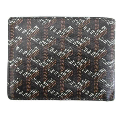Goyard Saint Thomas Bifold Wallet Herringbone Pattern Leather Black Brown — view 2