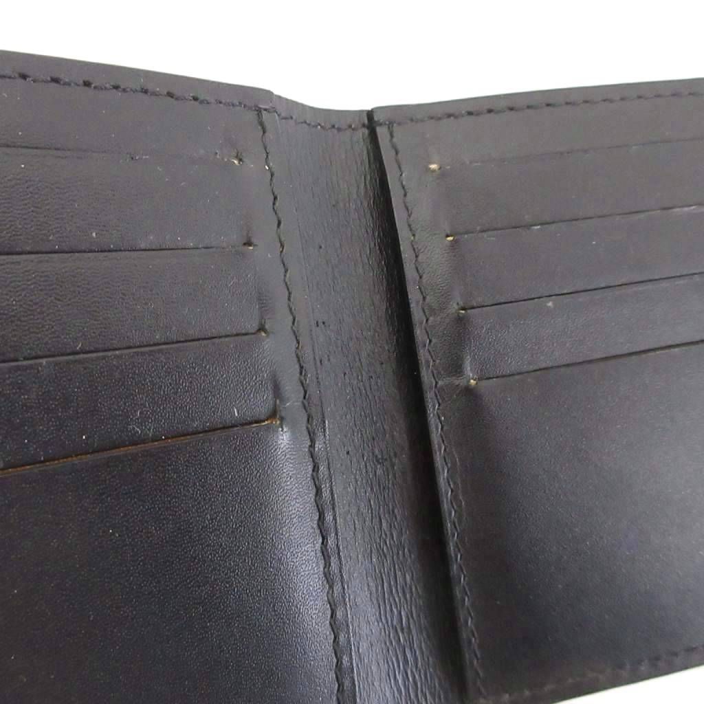 Goyard Saint Thomas Bifold Wallet Herringbone Pattern Leather Black Brown — view 9