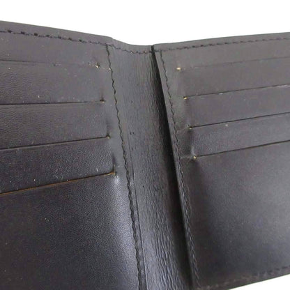 Goyard Saint Thomas Bifold Wallet Herringbone Pattern Leather Black Brown — view 9