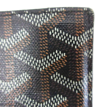 Goyard Saint Thomas Bifold Wallet Herringbone Pattern Leather Black Brown — view 6