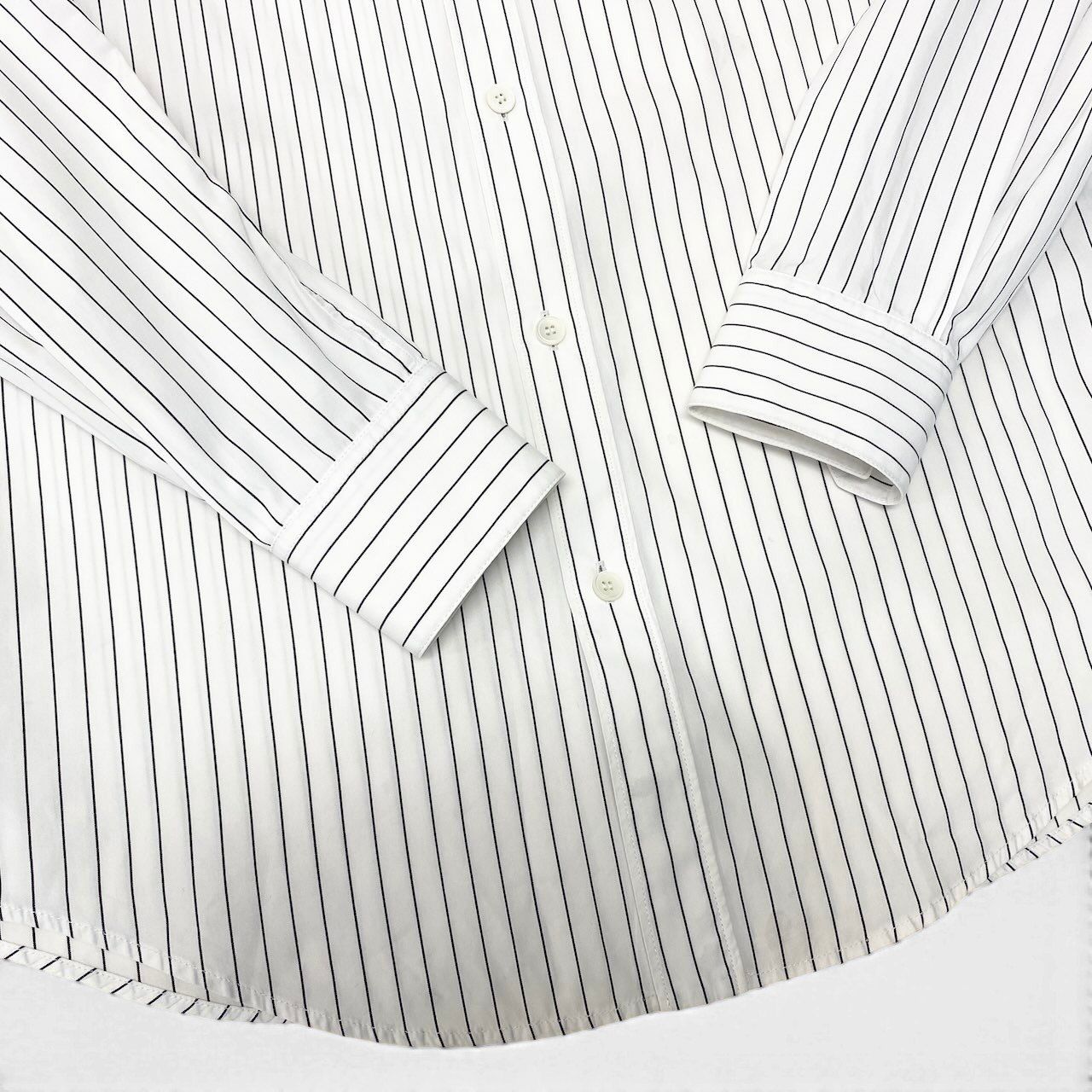 Celine Classic Shirt Striped Cotton Poplin Long Sleeve White — view 5