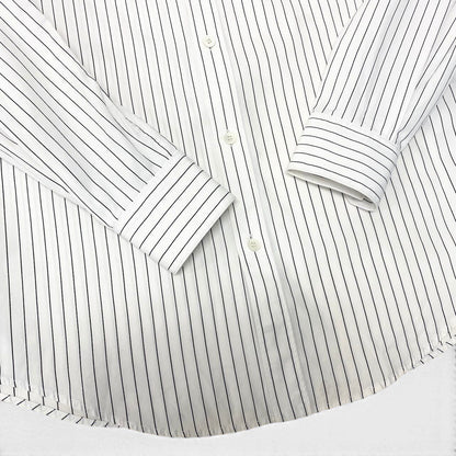 Celine Classic Shirt Striped Cotton Poplin Long Sleeve White — view 5