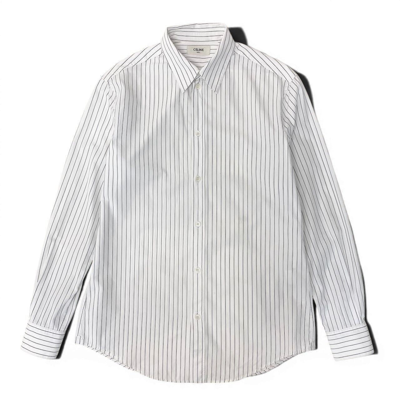 Celine Classic Shirt Striped Cotton Poplin Long Sleeve White — view 2