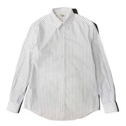 Celine Classic Shirt Striped Cotton Poplin Long Sleeve White — view 2