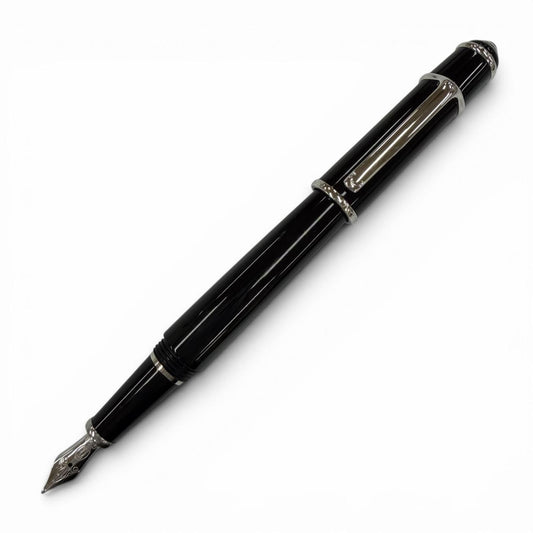 Cartier Diavolo de 18k Blue Gemstone M NIB Fountain Pen Black Silver