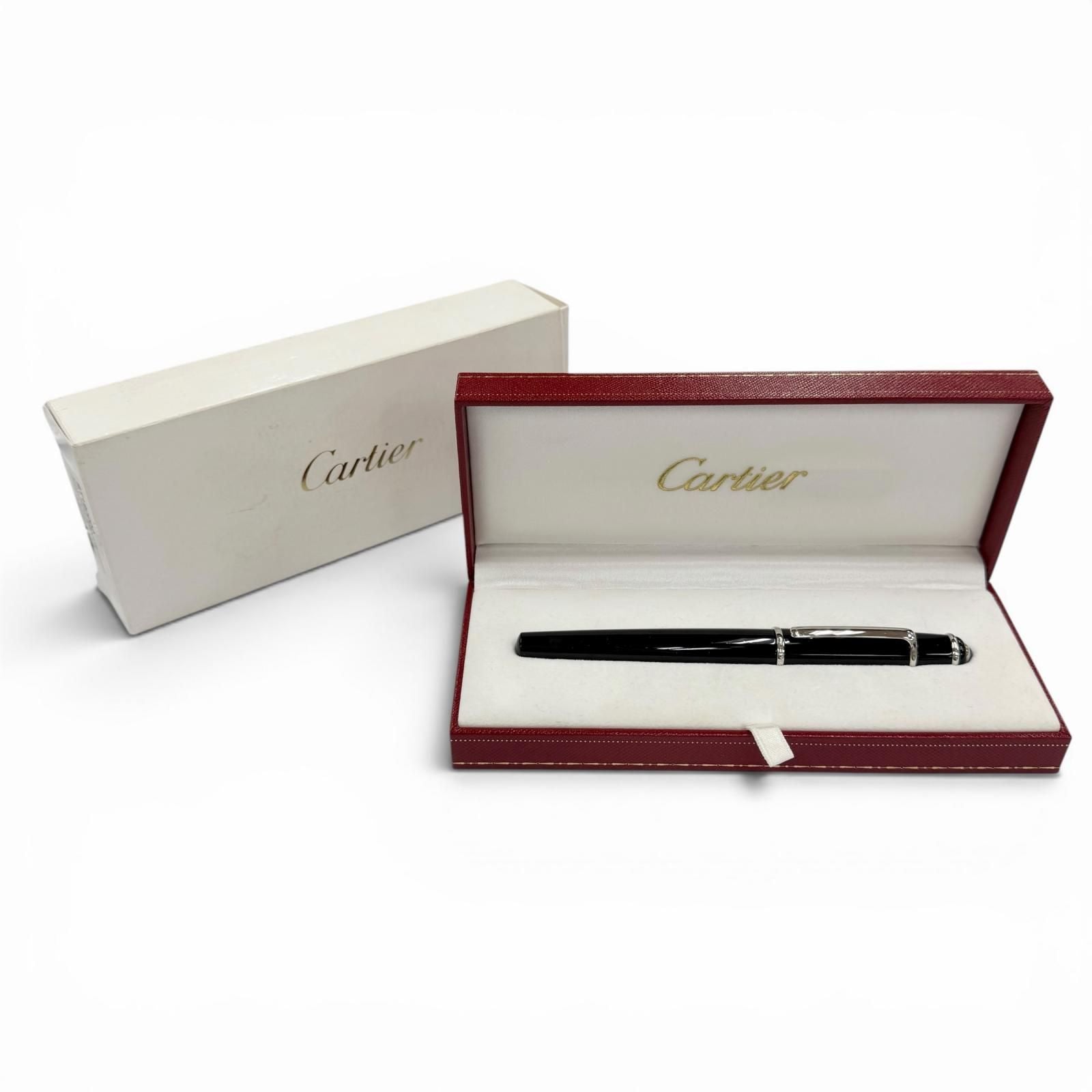 Cartier Diavolo de 18k Blue Gemstone M NIB Fountain Pen Black Silver — view 2