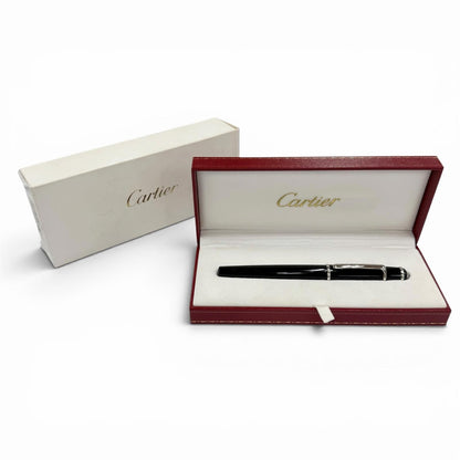 Cartier Diavolo de 18k Blue Gemstone M NIB Fountain Pen Black Silver — view 2