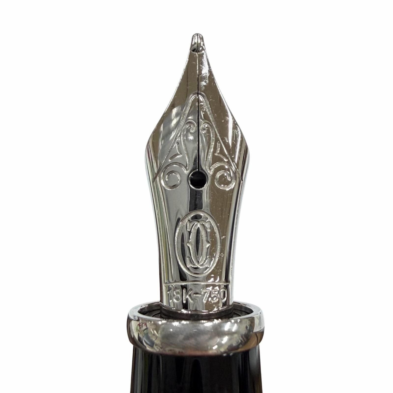Cartier Diavolo de 18k Blue Gemstone M NIB Fountain Pen Black Silver — view 6