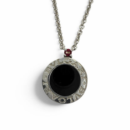 Bvlgari B-zero One Save the Children Charity Necklace 925 Onyx Silver