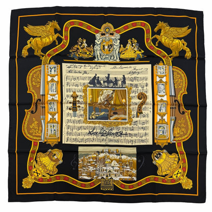 Hermes Carre 90 in Salzburg Silk 100% Scarf Black