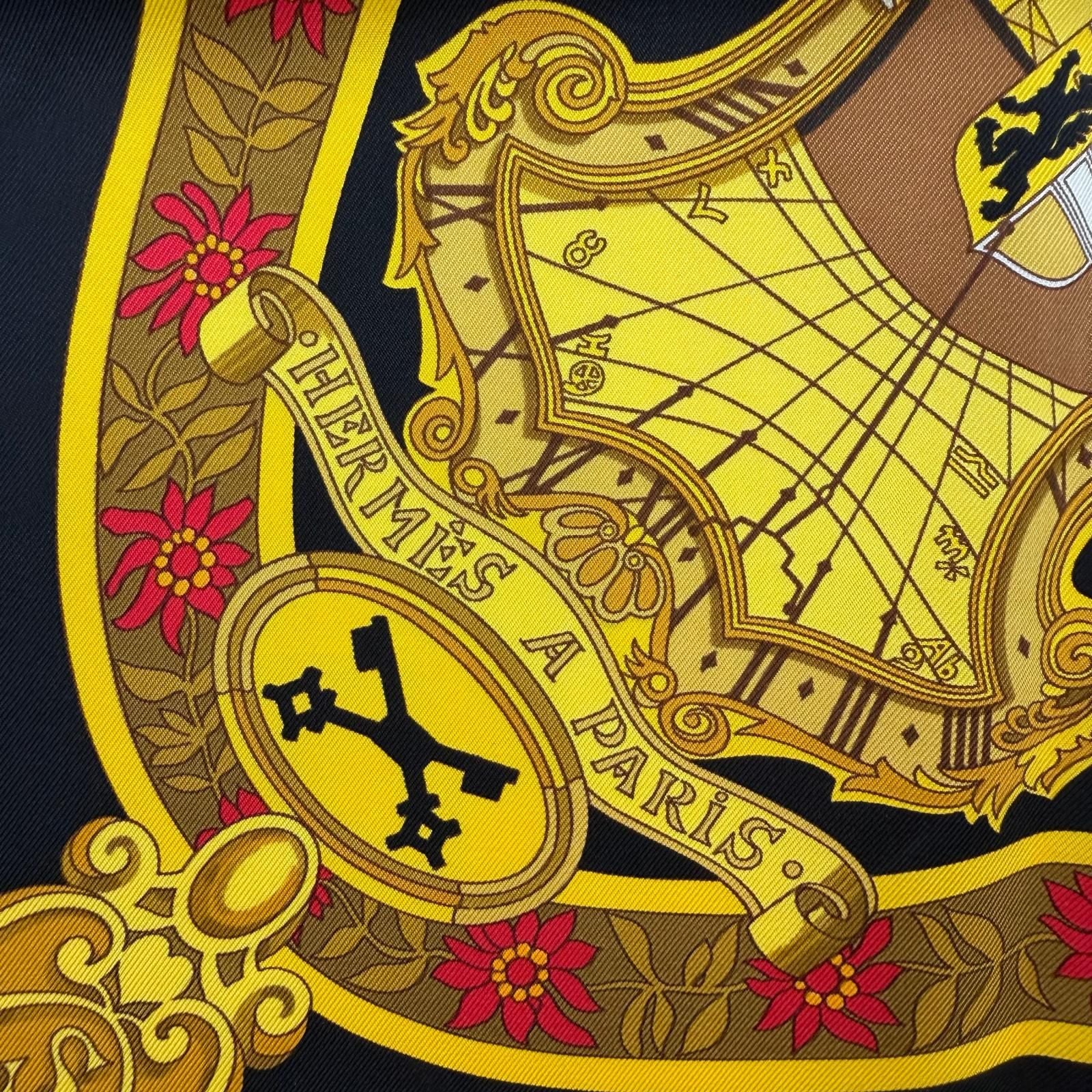 Hermes Carre 90 in Salzburg Silk 100% Scarf Black — view 8