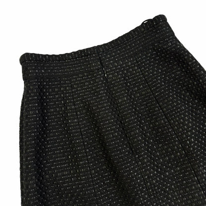 Chanel Cotton Coco Button Tweed Knee Length Skirt Black 38 — view 4