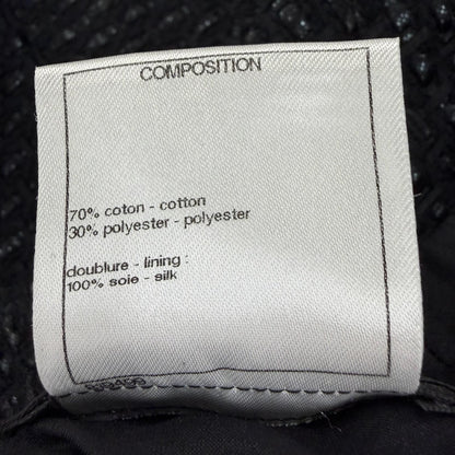 Chanel Cotton Coco Button Tweed Knee Length Skirt Black 38 — view 8