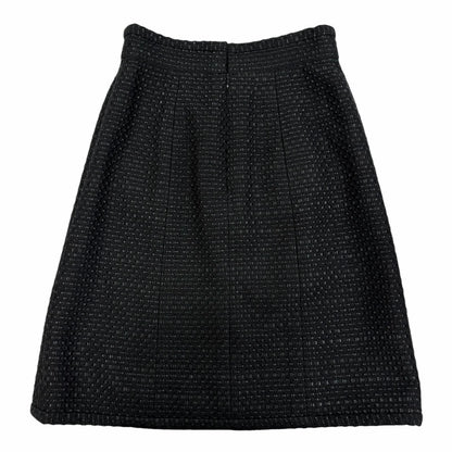 Chanel Cotton Coco Button Tweed Knee Length Skirt Black 38 — view 2