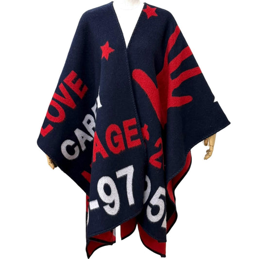 Moncler Genius 2 Uni Poncho Psychic Adviser Love Career Marriage Wool Navy