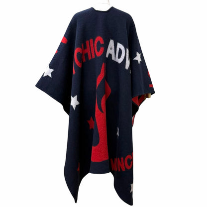 Moncler Genius 2 Uni Poncho Psychic Adviser Love Career Marriage Wool Navy — view 3