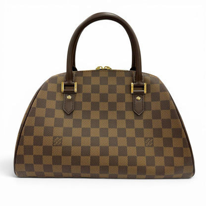 Louis Vuitton Riviera Damier Canvas Leather Handbag Brown Gold — view 3