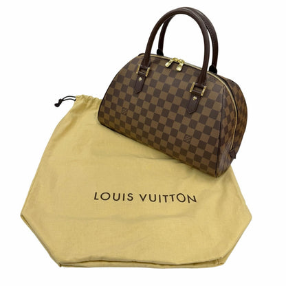 Louis Vuitton Riviera Damier Canvas Leather Handbag Brown Gold — view 2