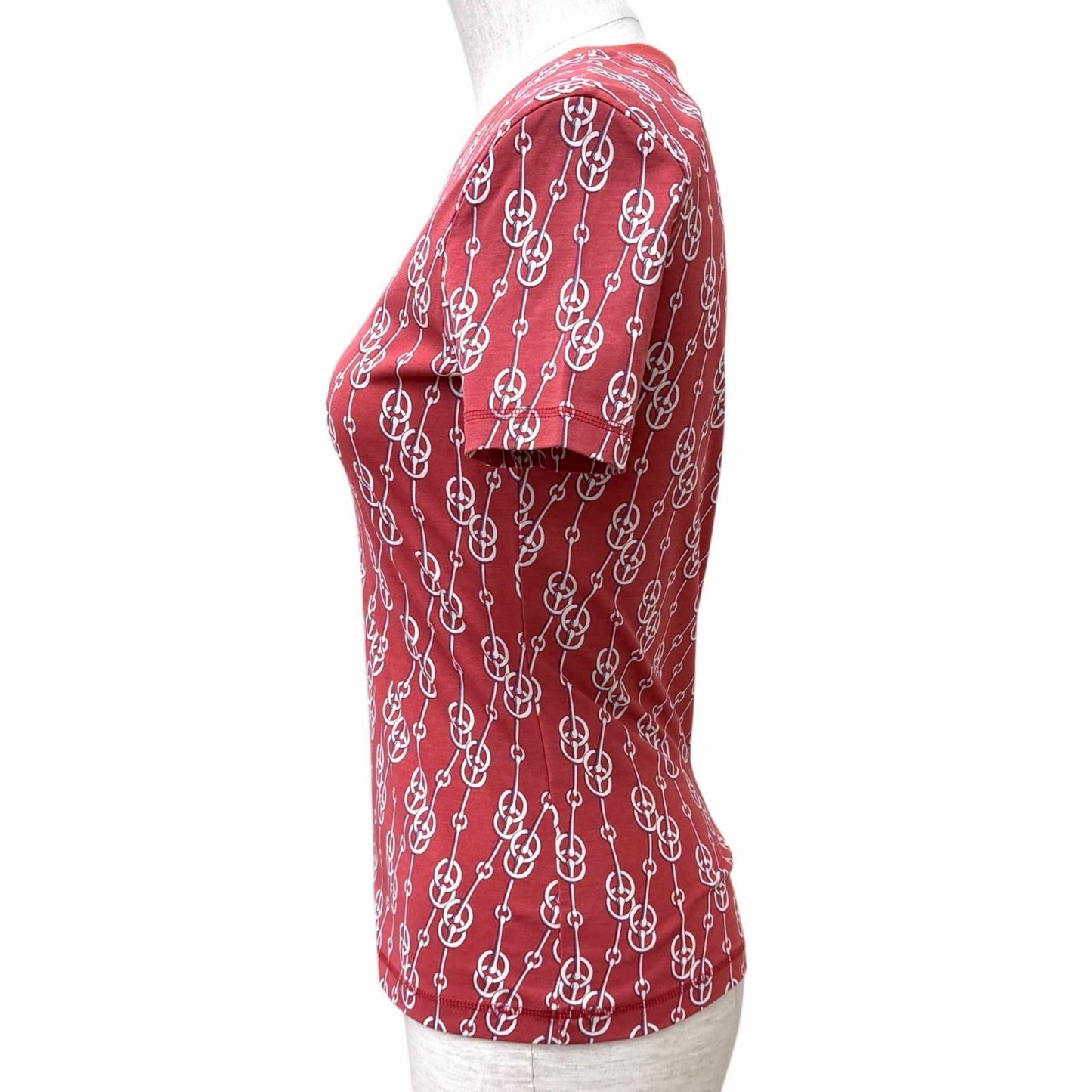 Hermes Cotton 100% Critiques Allover Pattern Crew Neck Short Sleeve T-Shirt — view 2