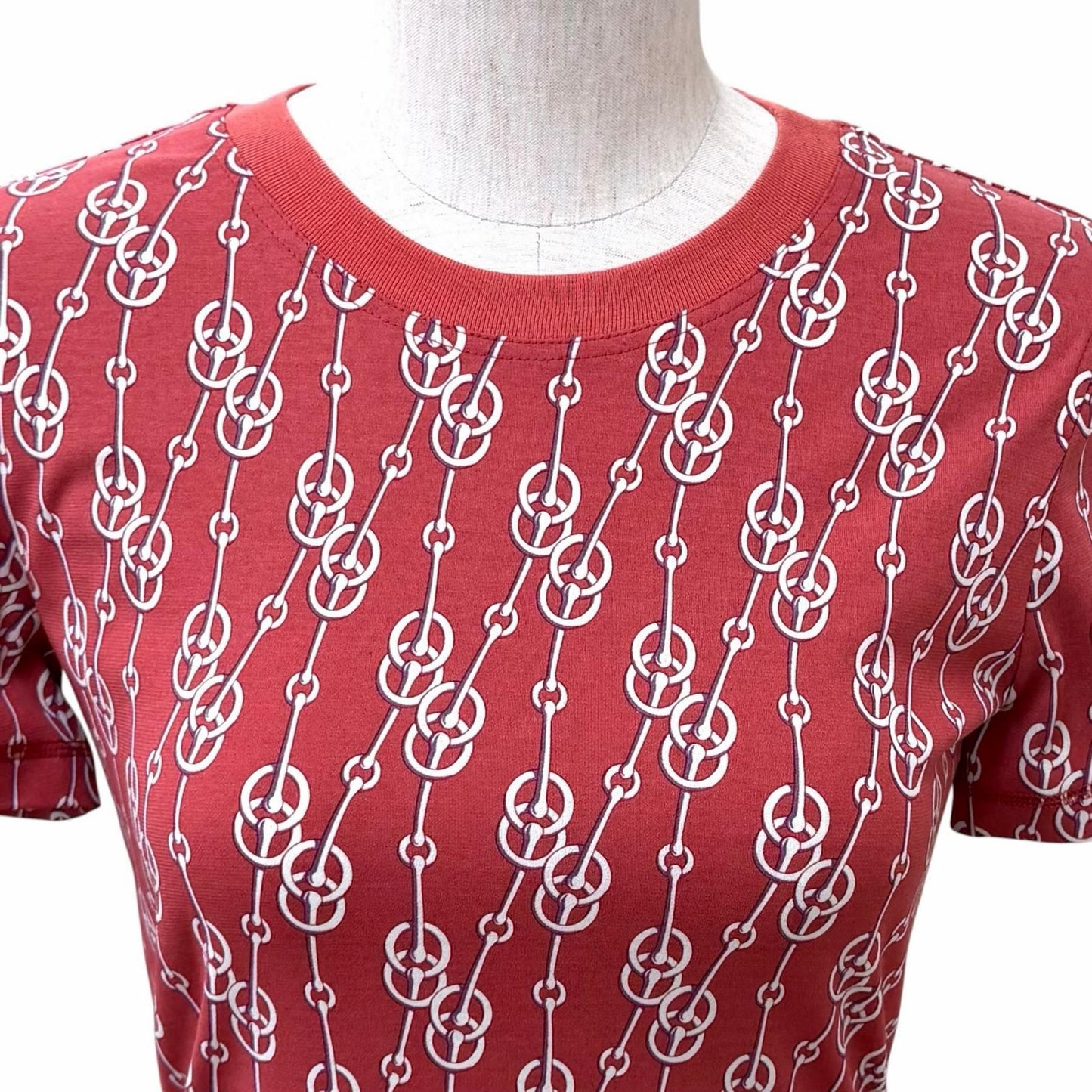 Hermes Cotton 100% Critiques Allover Pattern Crew Neck Short Sleeve T-Shirt — view 4