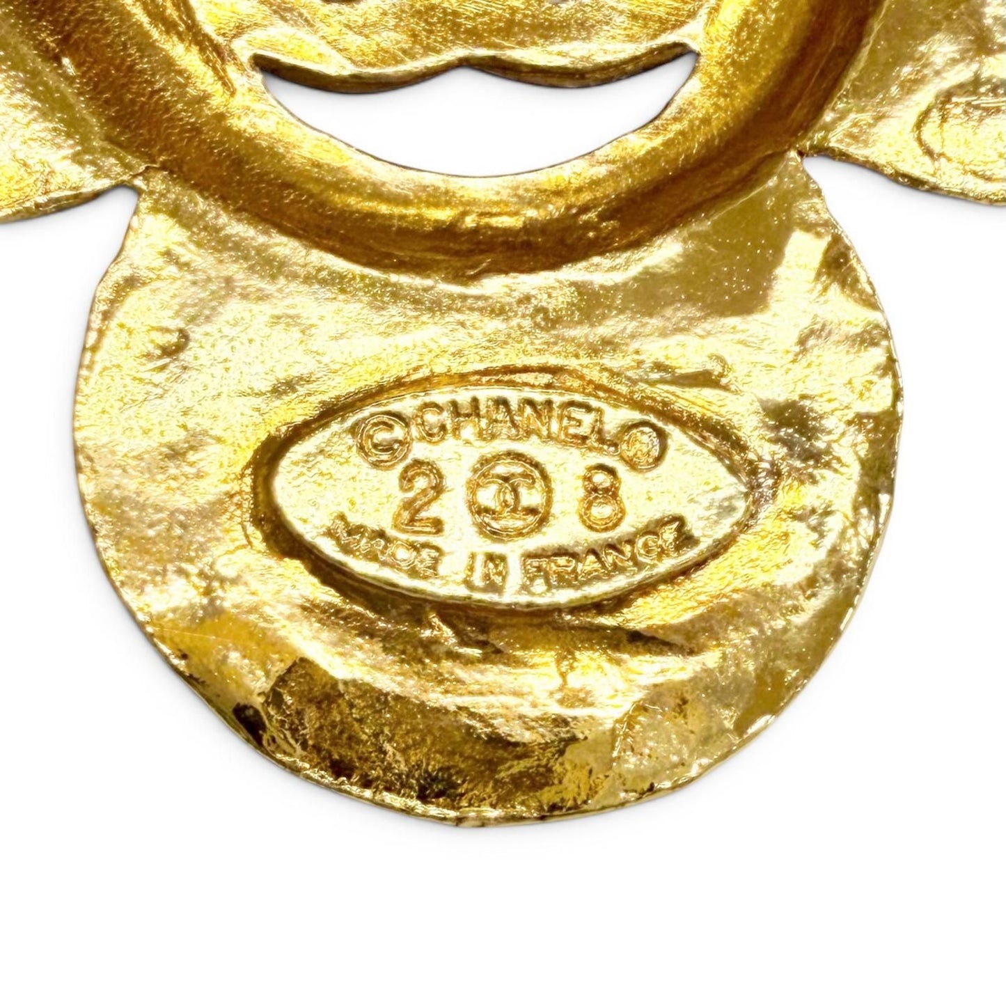 Chanel Vintage 28 CC Logo Flower Motif Brooch Gold Recommended — view 5